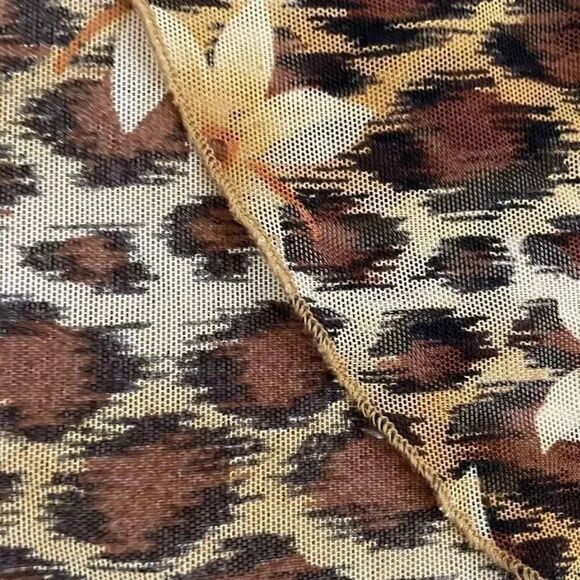 Hawaiian Tropical Floral Yellow Brown Swimming Cover Up One Size # 1010 - Picture 8 of 9